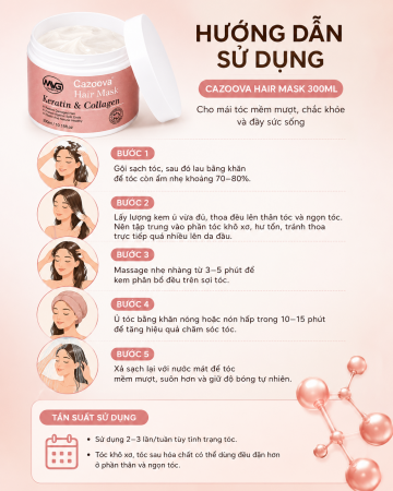 Kem hấp phục hồi Cazoova Hair Mask hộp 300ml