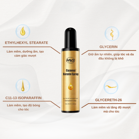 Xịt dưỡng tóc Cazoova Keratin Spray 200ml