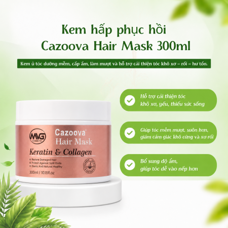Kem hấp phục hồi Cazoova Hair Mask hộp 300ml
