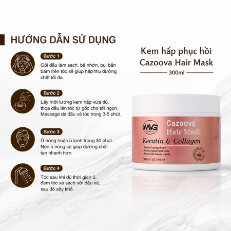Kem hấp phục hồi Cazoova Hair Mask hộp 300ml